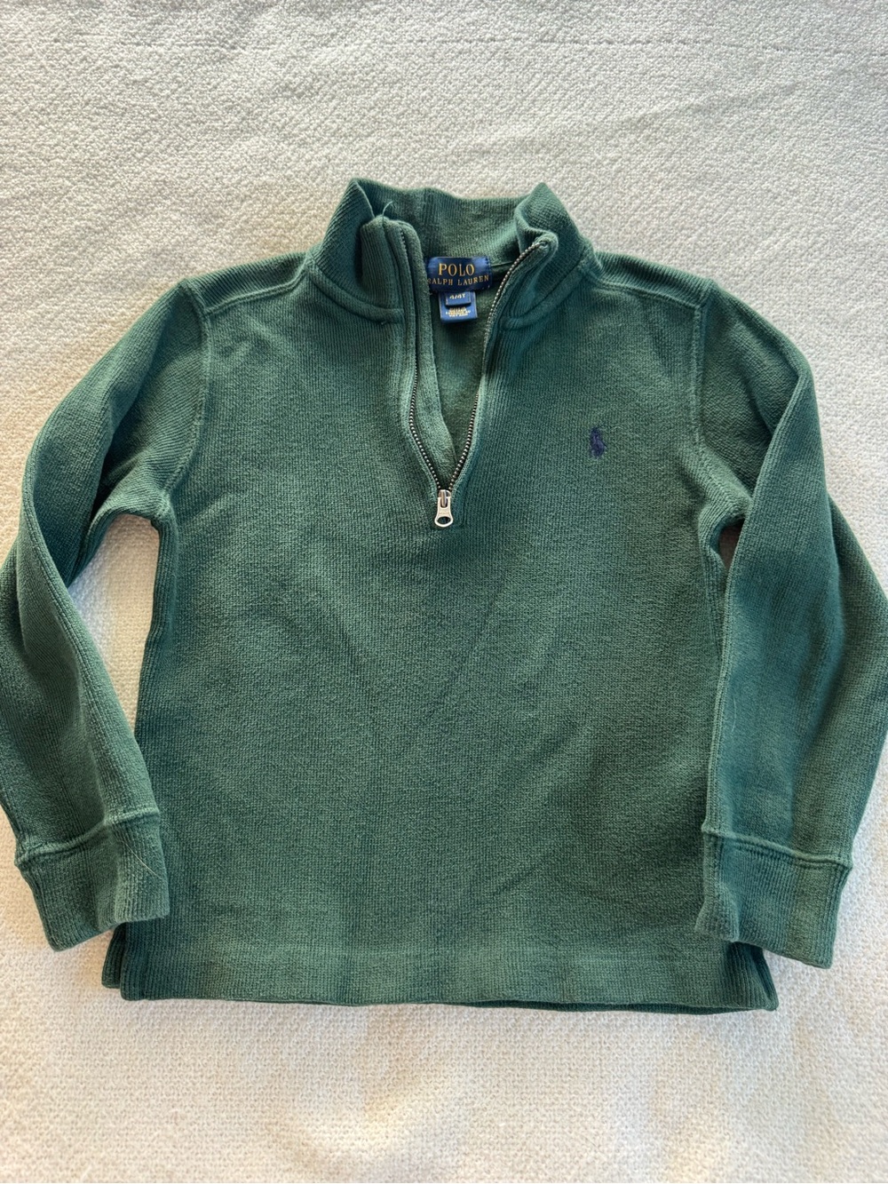Polo Ralph Lauren Cotton Quarter-Zip Pullover Boys 4T Green Sweater
